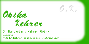 opika kehrer business card